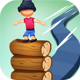 独木桥上叠圆木游戏